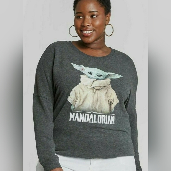 Star Wars Gray Mandalorian Crew Neck Sweater - Picture 1 of 6